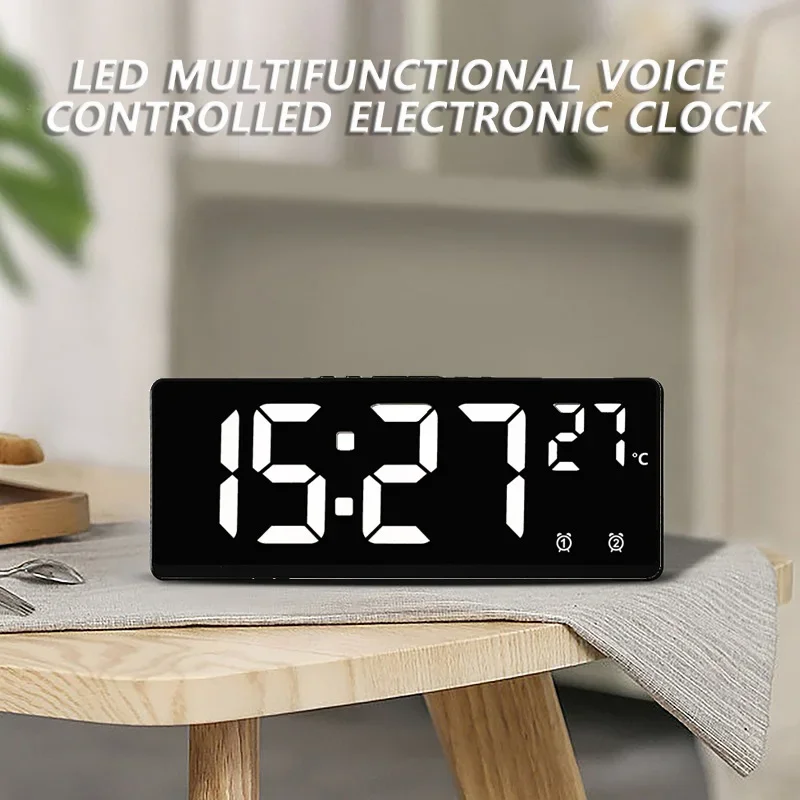 Reloj despertador Digital, reloj de viaje con temperatura, reloj de mesa, pantalla grande para dormitorio, oficina, cocina, decoración del hogar