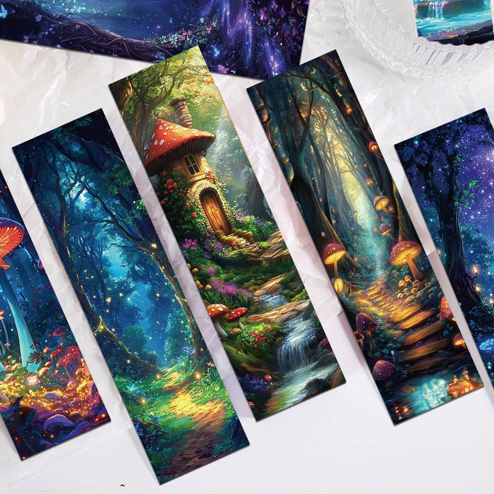 30pcs Mysterious Forest Bookmarks Reading Pages Books Tagged Students Stationary Supplies DIY Aesthetic Bookmark Creative Gifts