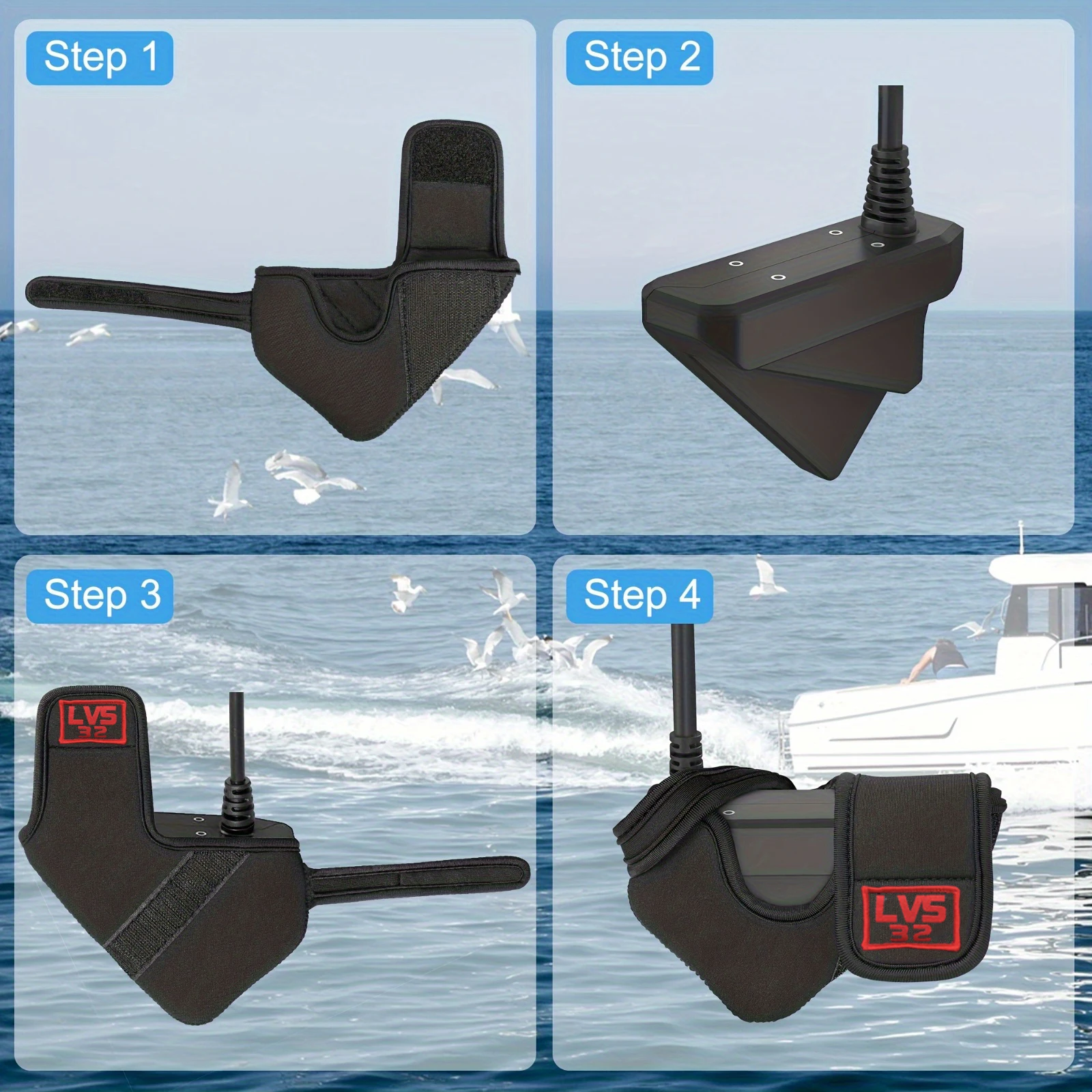 Capa para transdutor de sonar Garmin – Capa HD à prova de choque para pesca/barco, protetor de cloroprene de ajuste personalizado