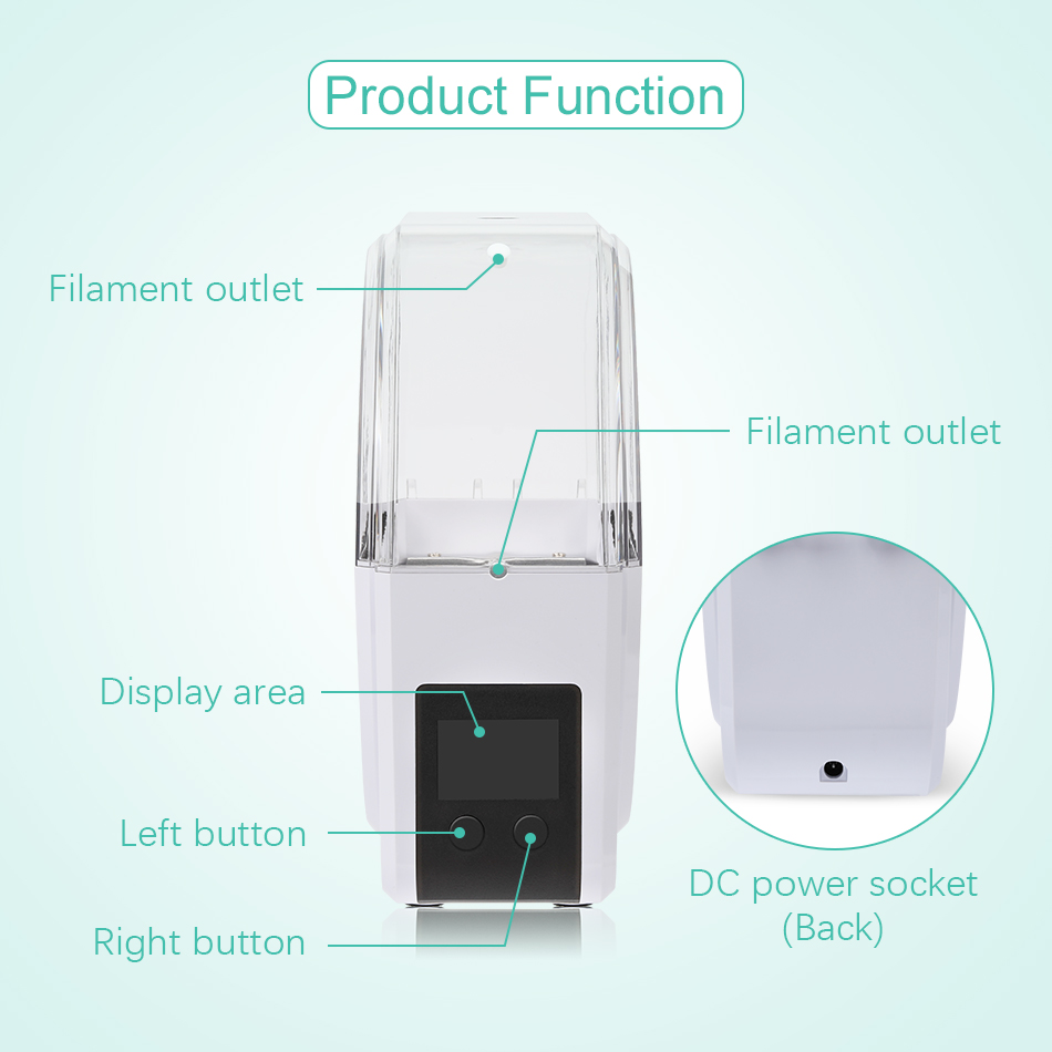 Sunlu s1 + caixa de secagem de filamento 3d, caixa de armazenamento de filamento de secagem, mantendo o suporte seco de filamento para impressão 3d, aquecimento rápido