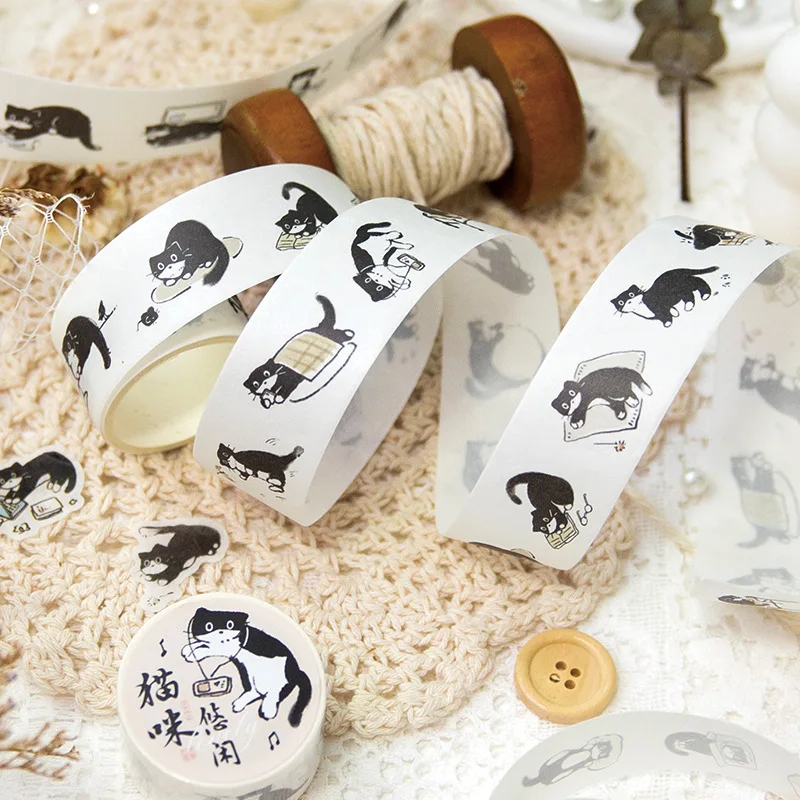 Mr. Paper 4 Style 200CM/Roll Washi Stickers  Adhesive Tape Cute Cartoon Animal Handbook DIY Material Loop Sticker