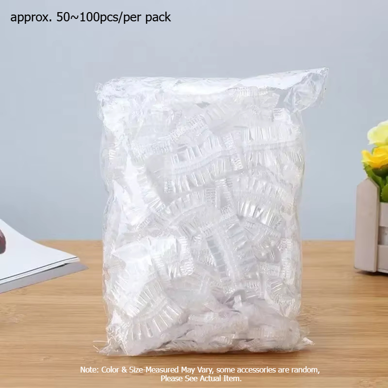 50-100PCS Disposable Hair Earmuff Dye Transparent Elastic Shower Hair Dye Protection Tool Shield Waterproof Earpack Plastic Wrap