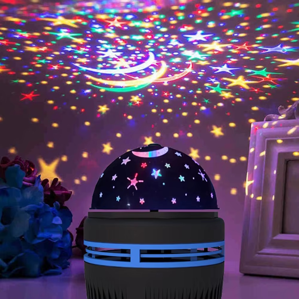 Proyector USB de galaxia Aurora RGB, luces nocturnas de 5V, sonido giratorio automático activado, Control remoto DMX, decoraciones para el hogar y la habitación