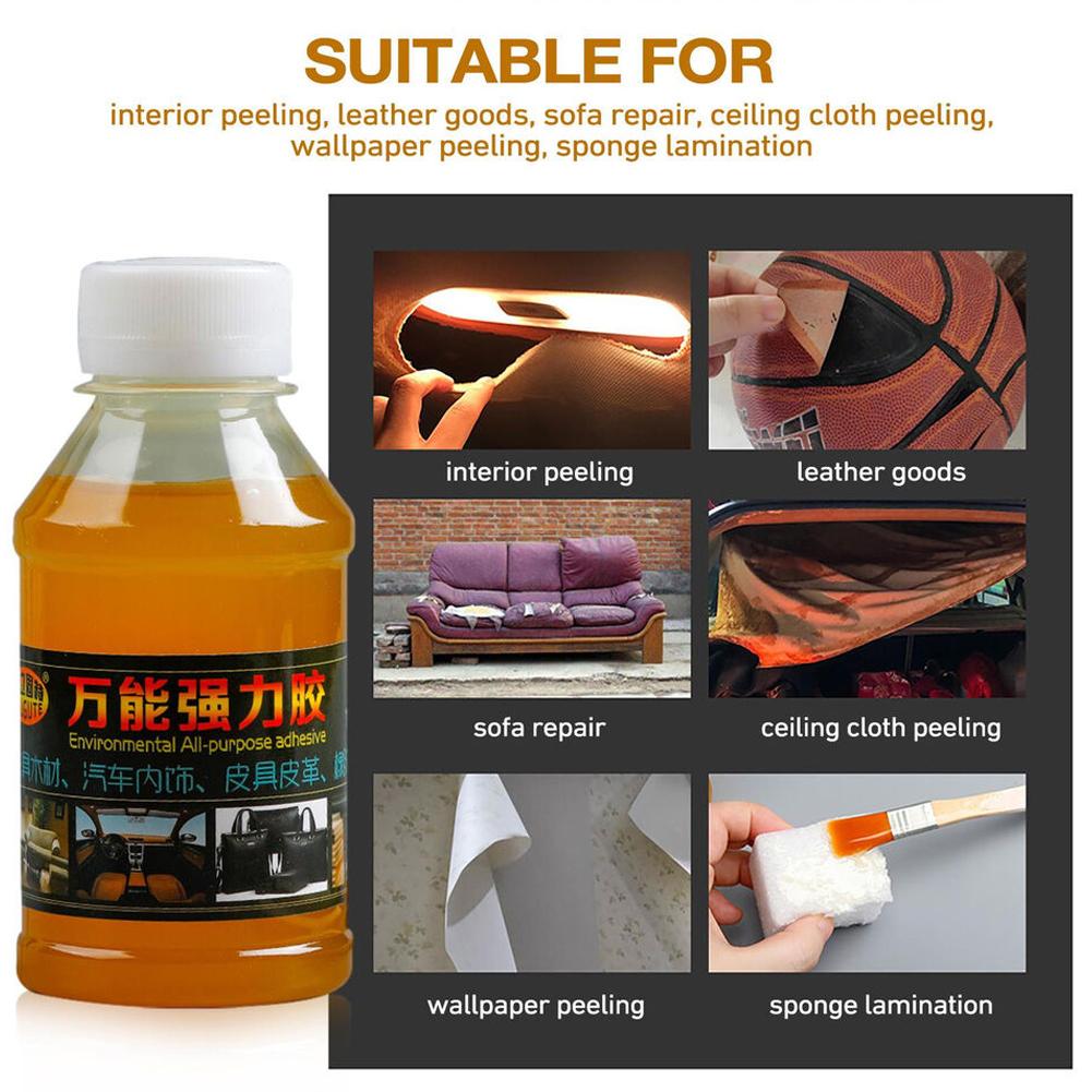 Super Glue with Brush Multi Purpose Glue Fast Drying Waterproof Strong Adhesive for Automotive Interior Leather Products Wood