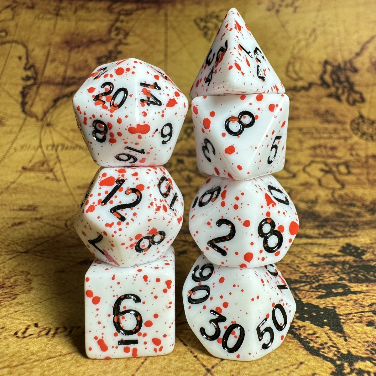 Acessórios para jogos de tabuleiro, cubos, dados acrílicos de alta qualidade, efeito sanguíneo exclusivo, mistura de cores, para entretenimento, jogos de mesa