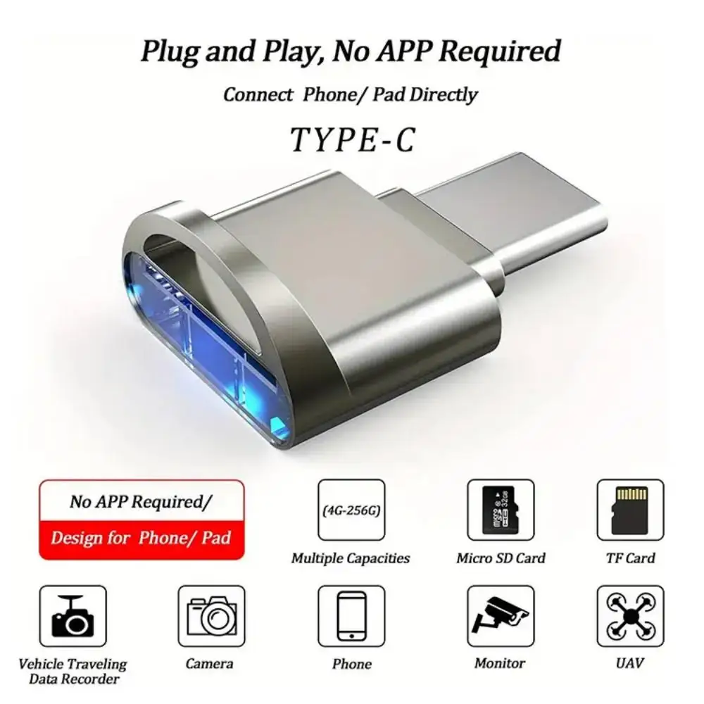 Type C Card Reader USB C To TF Card Memory Reading High-speed Transfer Cardreader Support OTG For PC Laptops Samsung Xiaomi