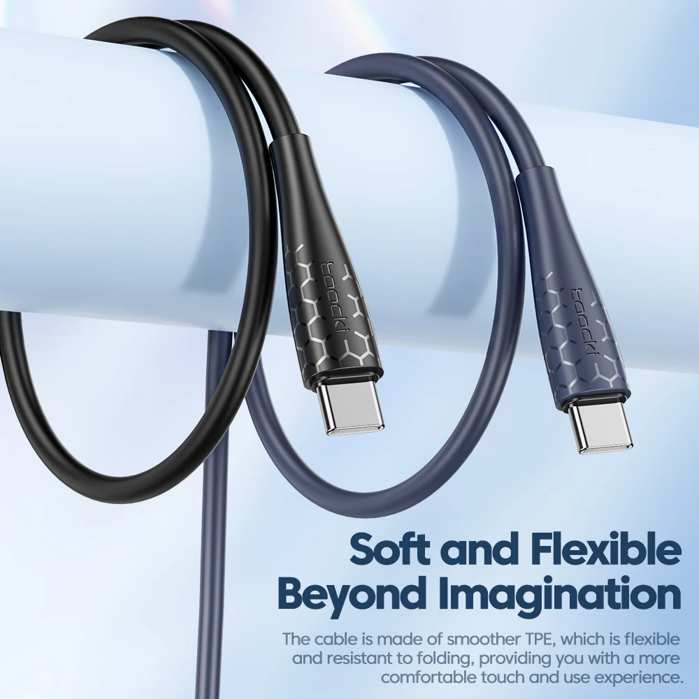 Toocki 100W USB C To Type C Cable For Xiaomi 13 12 240W PD3.1 Fast Charging Charger Cord Type -C Cable For Realme Samsung S23