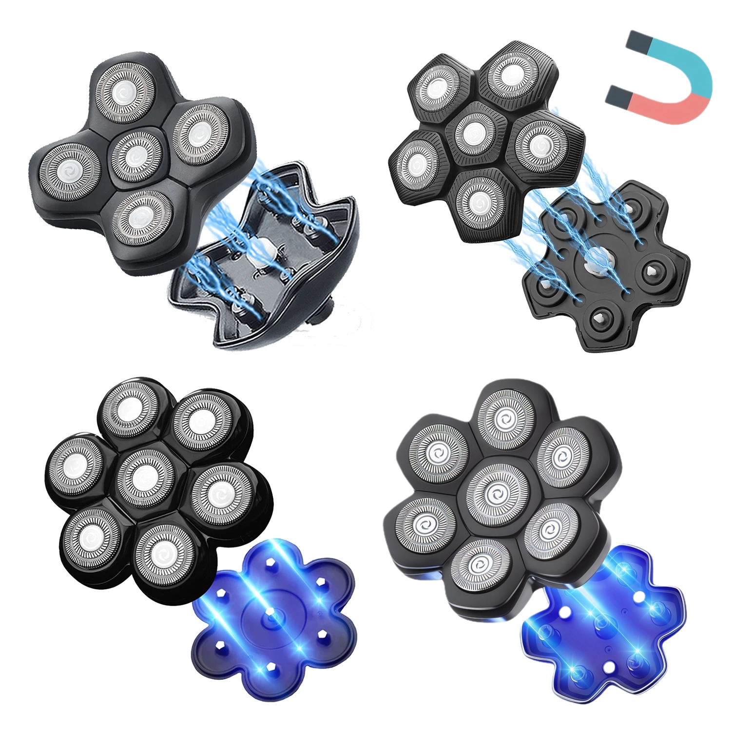 Сменные головки для бритвы WAHFOX, универсальное магнитное лезвие для бритвы FREEDOM FREEBIRD и других брендов