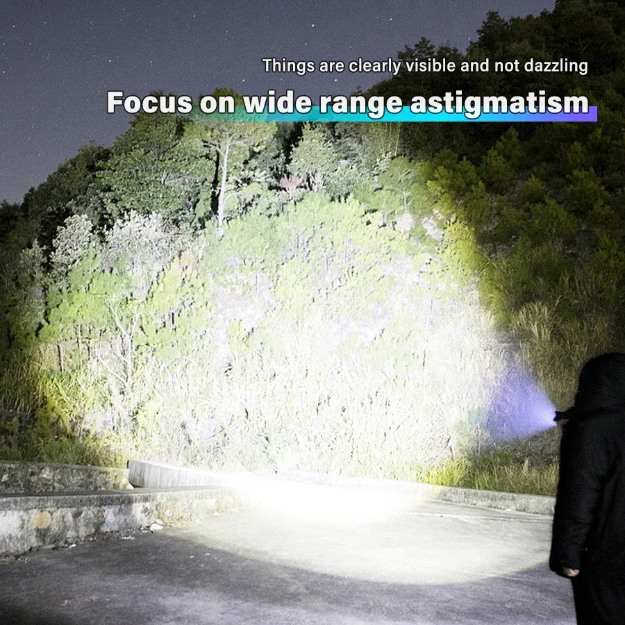 1-10 pçs super brilhante lanterna led xpe tocha luz com gancho luz de acampamento usb recarregável zoomable lanterna à prova dwaterproof água