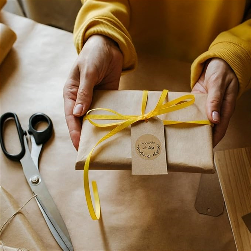 수제 러브 스티커 빈티지 크래프트 종이 스티커, 문구 라벨 베이킹 크래프트 종이 스티커, 스크랩북 선물, 500 개