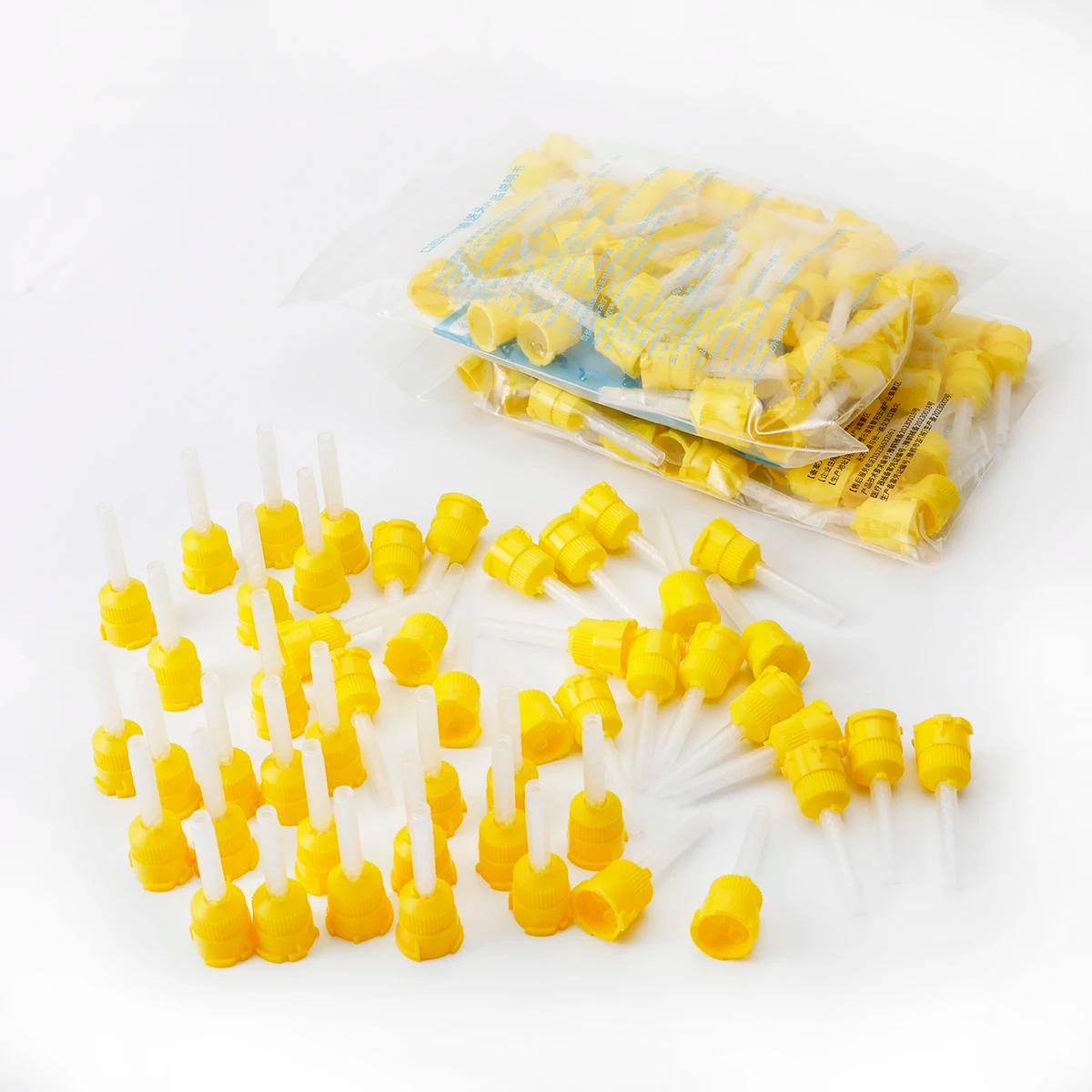 50pcs Dental Mixing Tips Disposable Silicone Rubber Mixing Head Dentistry Materials Silicone Rubber Gun Conveying Mixing Tubes