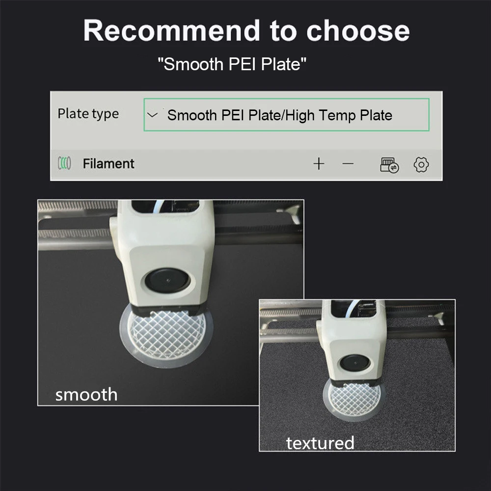 Smooth Black PEI Sheet For Bambu Lab X1 Carbon Build Plate P1P 3D Printer Accessories Textured Plate Sheet for Bambulab P1S A1