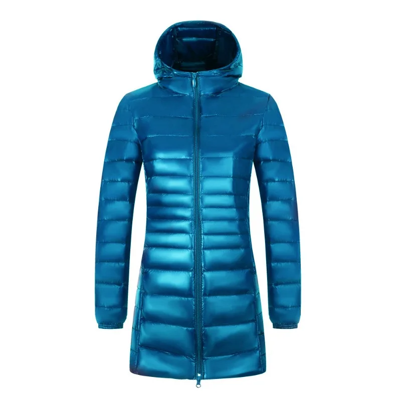 12 cores mulheres longo quente luz para baixo jaqueta senhoras moda com capuz com saco de armazenamento portátil puffer casacos femininos