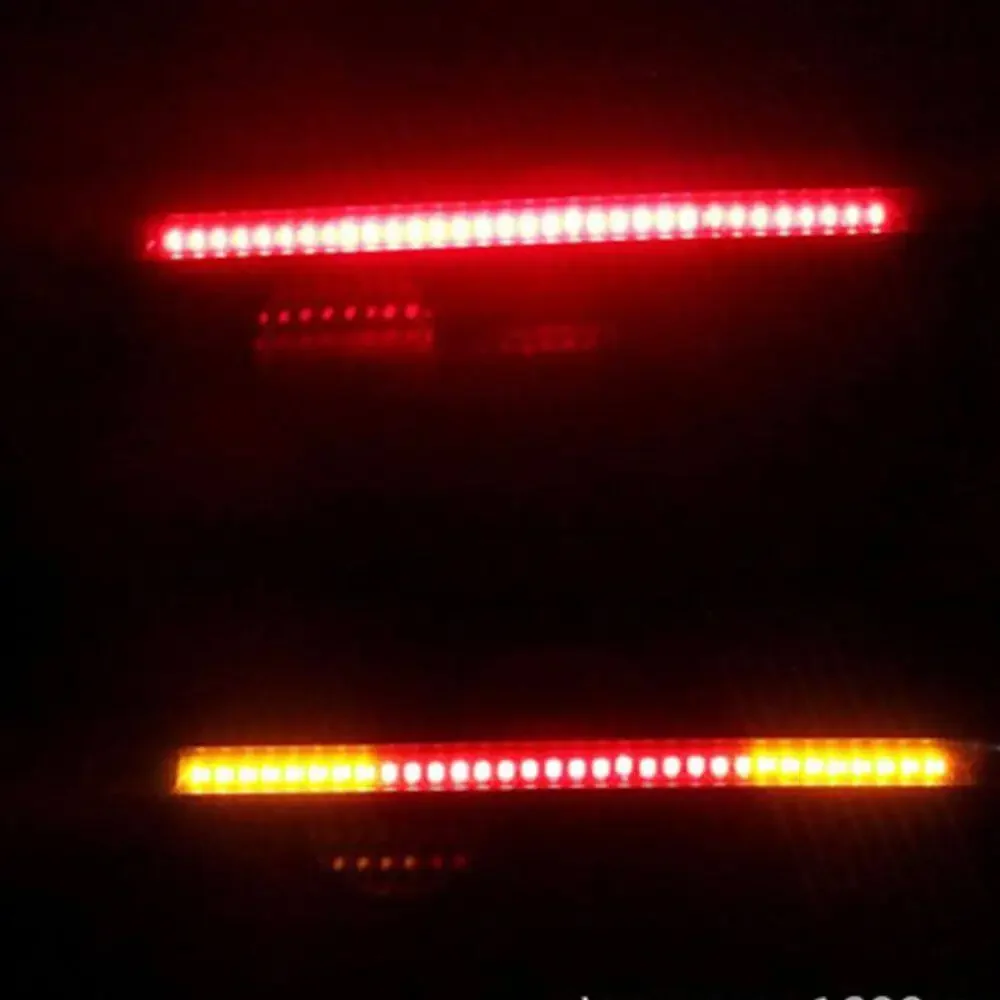 1pc luz de tira para motocicleta flexível 48 led luz da cauda sinal volta dupla cor freio traseiro parar lâmpada
