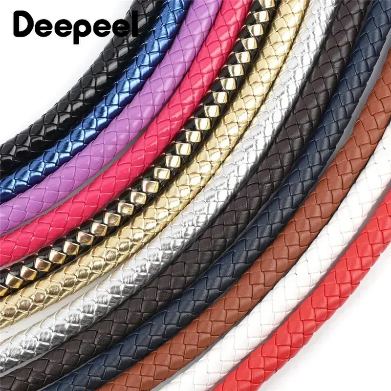 1Pc Deepeel 30-60 センチメートルカラフルな Pu レザーバッグストラップ財布ハンドバッグハンドルゴールドチェーンバックル織りスリング DIY 手作りアクセサリー