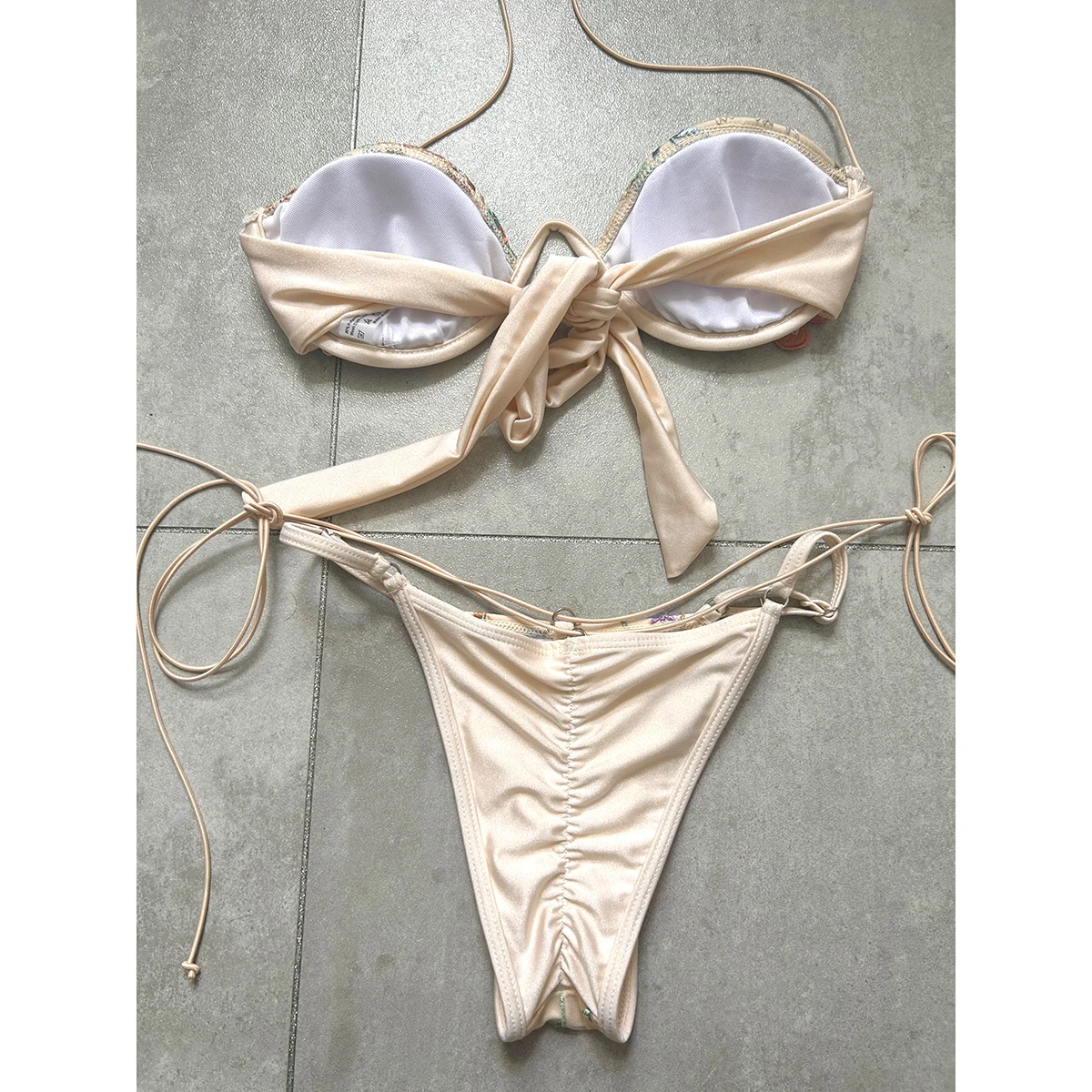 Push Up Bikini Sexy femmes maillot de bain maillot de bain pour femme 2024 Micro Bikini ensemble maillot de bain Floral string maillots de bain brésilien Biquini