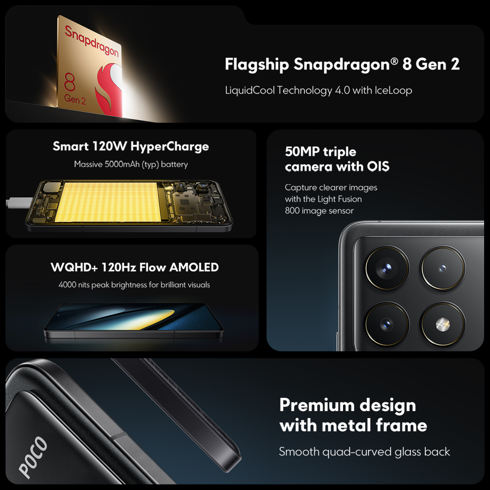 POCO F6 Pro 5G Global Version Smartphone Snapdragon ®   8 Gen 2 6,67'' 120 Hz Flow AMOLED DotDisplay 120 W Ladung NFC