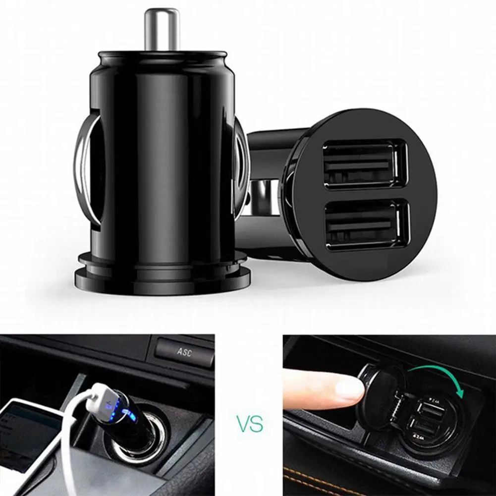 Dual USB Autolader 5A Snel Opladen 2 Poort 12-24 V Sigarettenaansteker Aansteker Auto USBC Oplader voor iPhone 12 Power Adapter