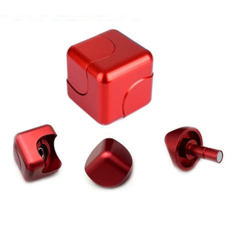 Fidget Spinner โลหะ Magic Cubes ปลายนิ้วของเล่นเดสก์ท็อปสแควร์ Spinning Tops เด็ก Gyro ผู้ใหญ่ความเครียดบรรเทาของขวัญสําหรับเด็ก