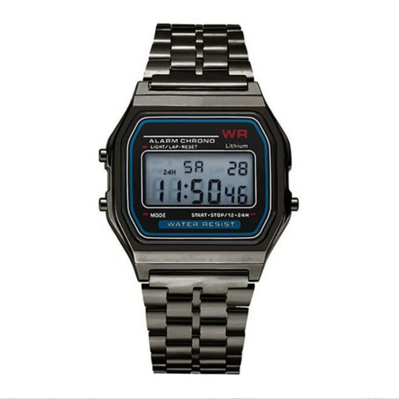 Reloj electrónico Para Mujer y hombre con esfera cuadrada, reloj de pulsera con pantalla Digital, oro rosa y plata, Relojes de pulsera de lujo Para Mujer
