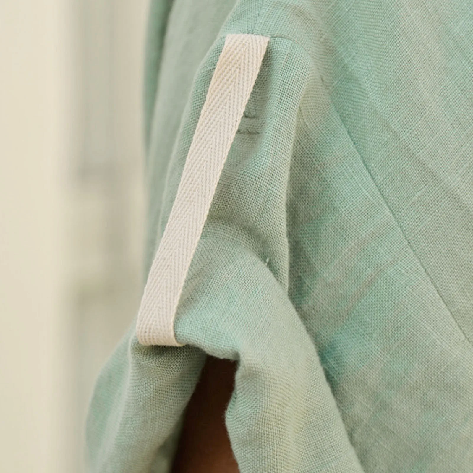 Robe muçulmano de algodão casual com decote em v masculino, roupas soltas, jaqueta de manga curta, camisa cor sólida, nova chegada, 2024