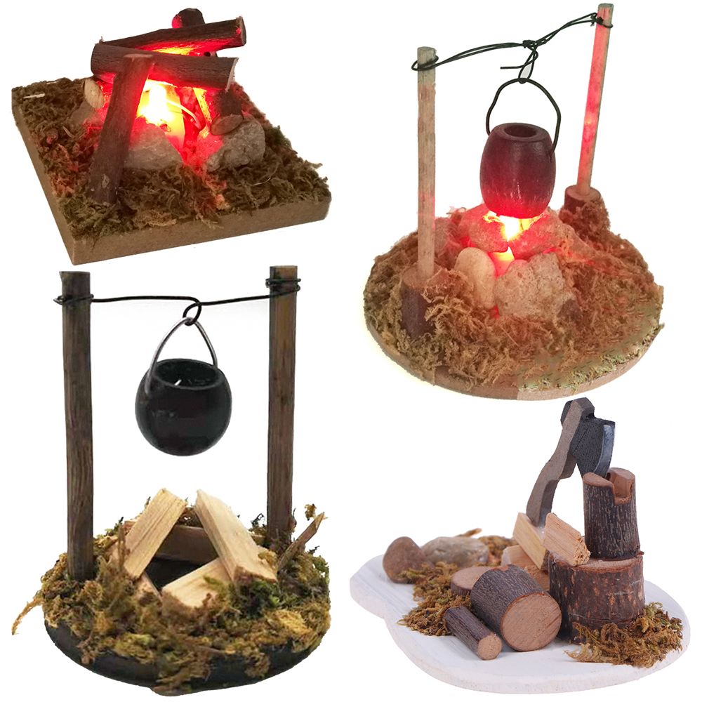 1:12 Масштаб Кукольный Домик Костер Миниатюры Костер Вилла Сцена Модель Сказочный Садовый Декор Микро Пейзаж Игровой Дом