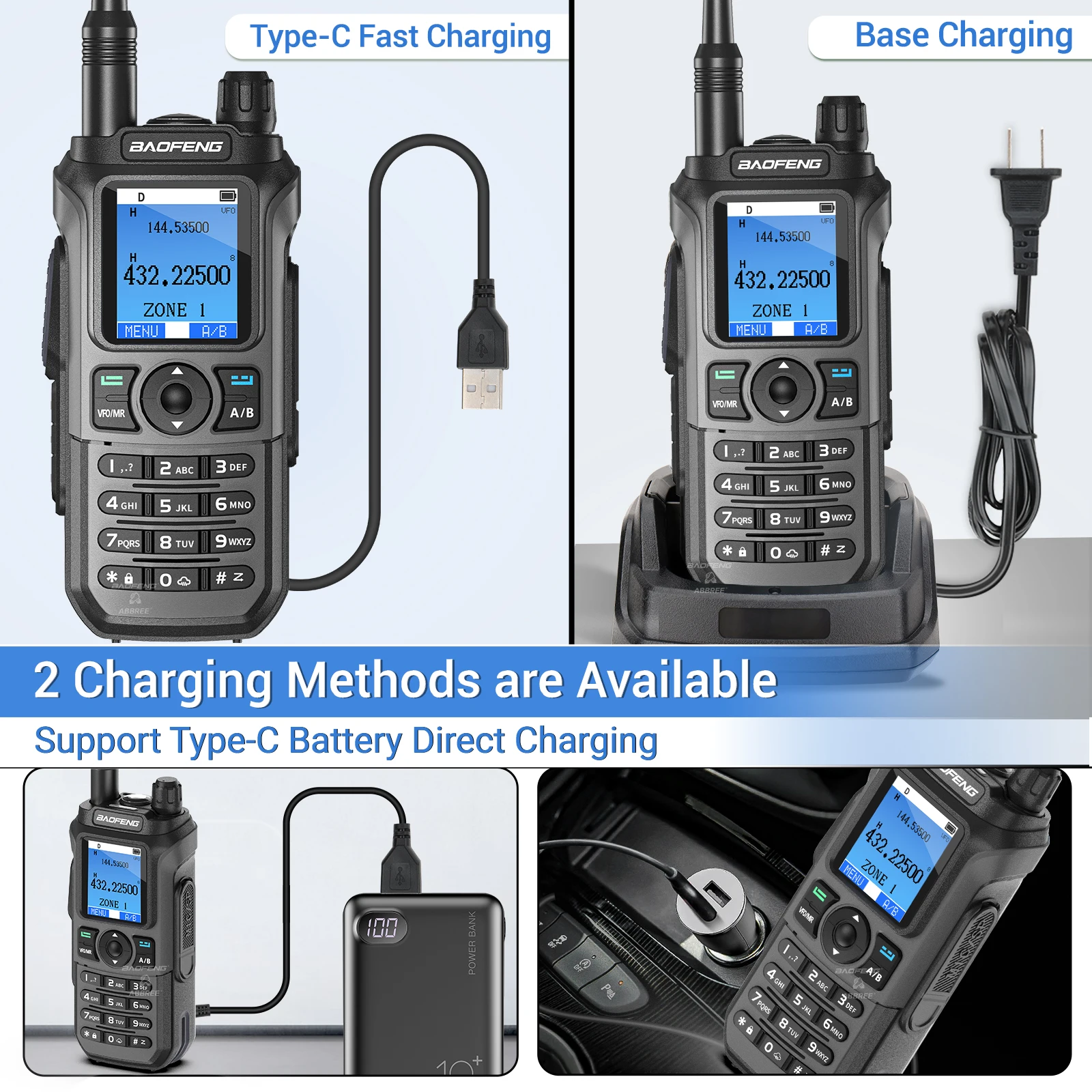 BAOFENG UV-21 PRO V3 Walkie Talkie Multi Band Bluetooth App Programmierung Drahtlose Kopierfrequenz Typ-C Air Band Long Range Radio