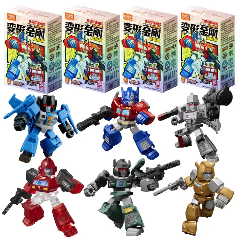 1/12 Stuks Mini Transformator 5.5 Cm Optimus Prime Bumblebee Megatron Thundercracker Robot Action Figure Bouwsteen Splicing Speelgoed