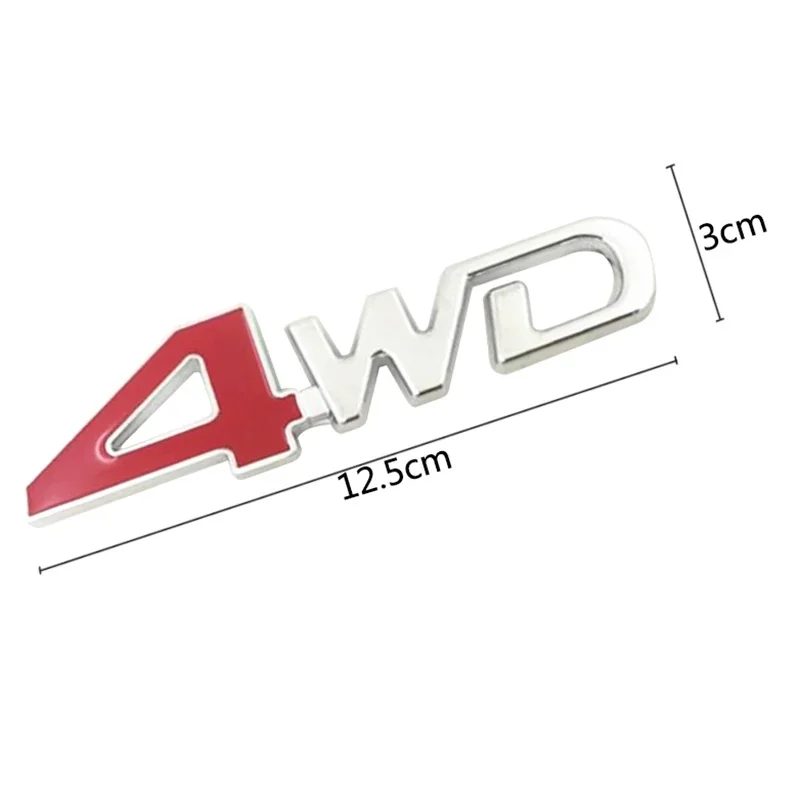Đuôi Xe Phía Sau Có Kim Loại 4X4, Tỷ 4WD Miếng Dán 3D Chrome Huy Hiệu Ô Tô Hiệu Huy Hiệu Decal Tự Động trang Trí Tạo Kiểu 4WD Đỏ Cho Xe SUV Thân Cây