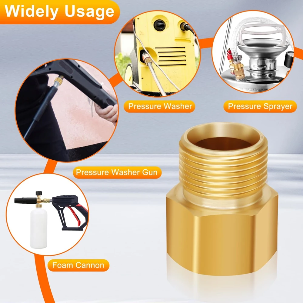 เครื่องซักผ้าความดัน Coupler M22 15 มม.ด้าย M22 14 มม.ชาย Quick FITTING สําหรับเครื่องซักผ้าปืนการเชื่อมต่อท่อหัวฉีดล้างรถ