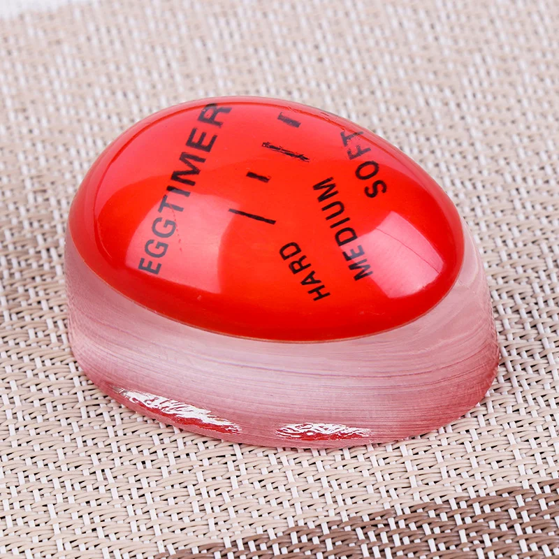 FAIS DU 2pcs Color Changing Egg Timer Cooking Resin Perfect Boiled Eggs By Temperature Kitchen Helper Egg Timer Red timer tools