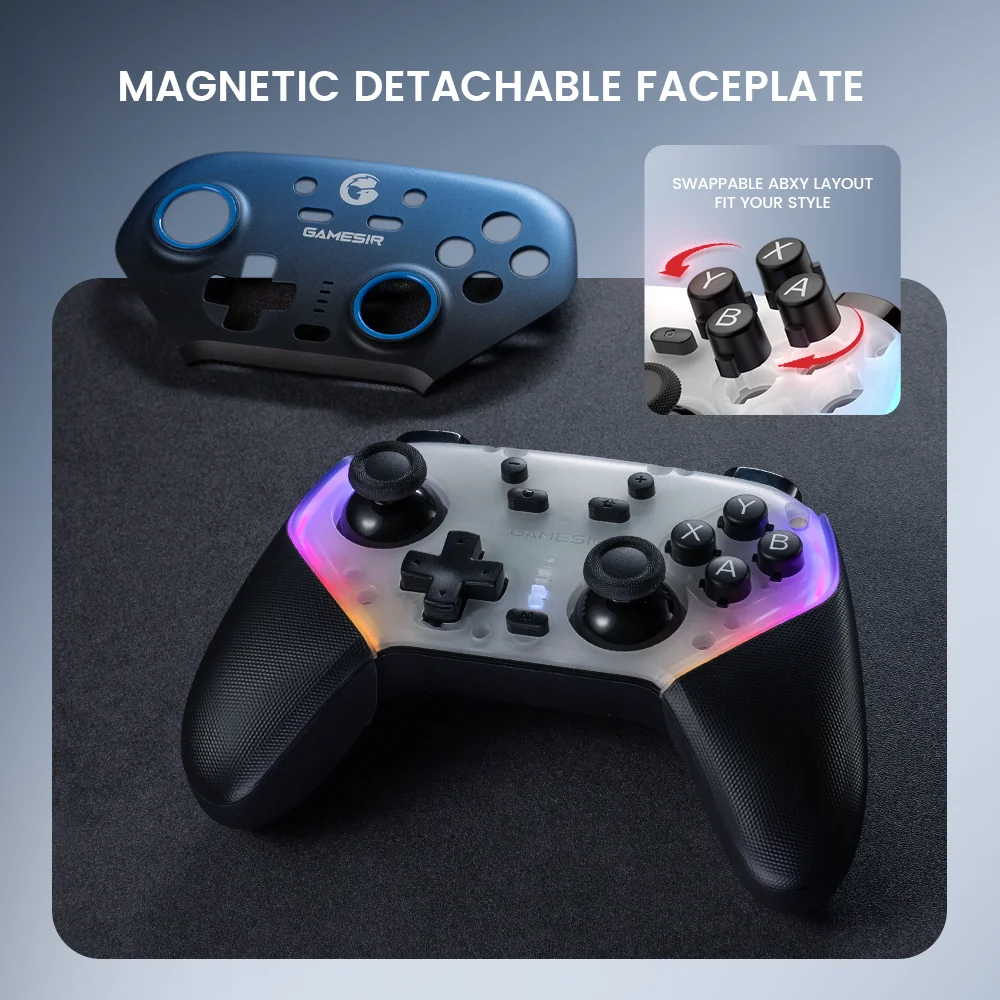 Controlador de interruptor inalámbrico GameSir Super Nova con estación de carga, Joystick de efecto Hall para PC Nintendo Switch 2 teléfono Android