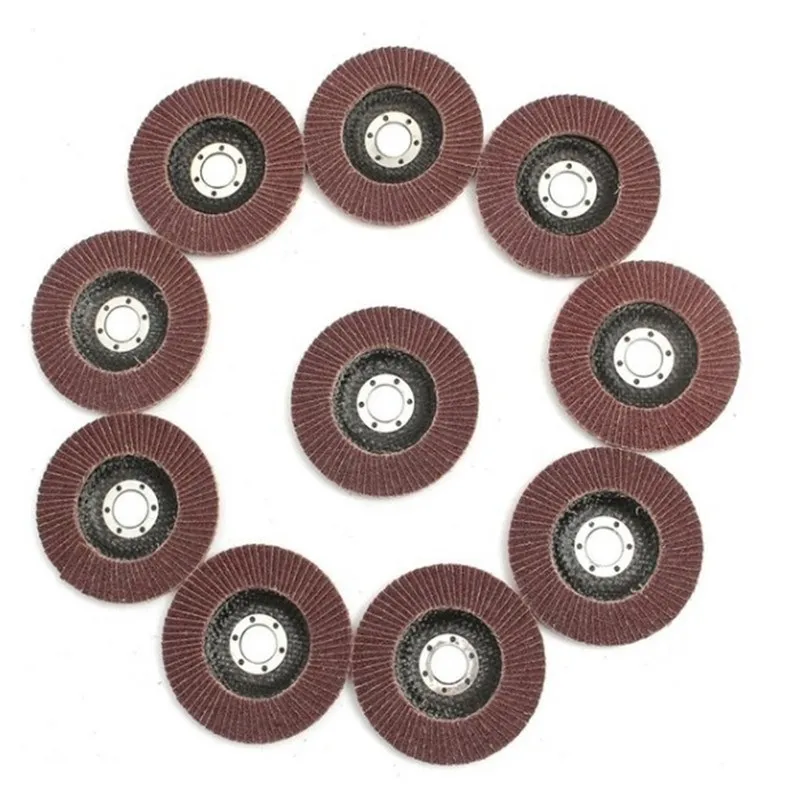 ホイール用フラップ付きディスク,10個,100mm,40/60/80/120,アングルグラインダー用