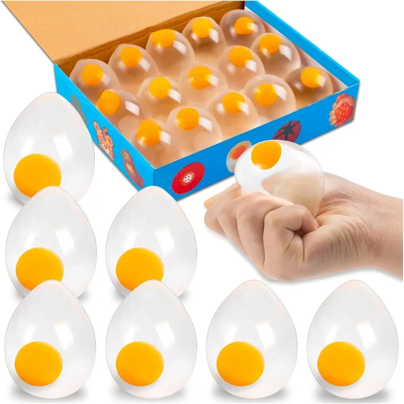 Funky ei squishy speelgoed voor angstverlichting, duidelijke splat bal paasmandvullers voor kinderen volwassenen stressreducer cadeau