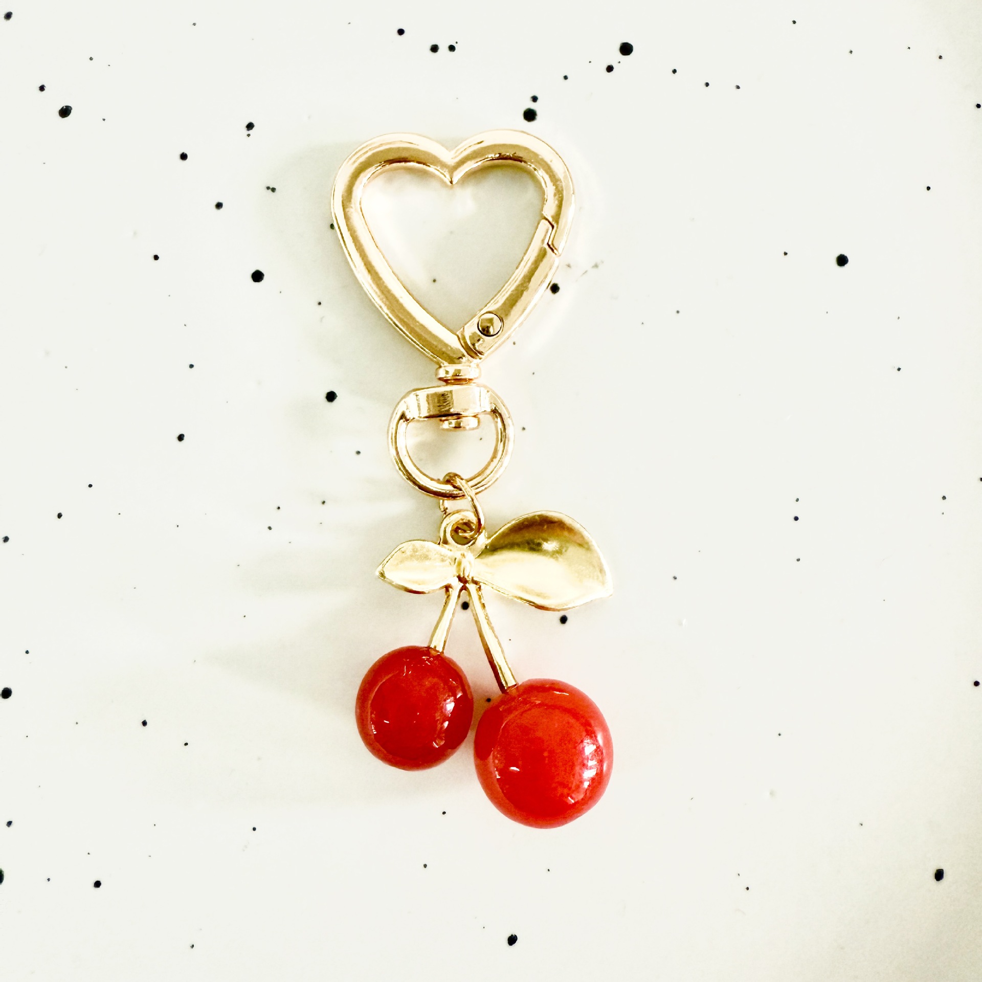 Cherry Blossom Heart-Shaped Bag Charm Durable Lobster Clasp DIY Bag Accessory Perfect Gift for Women Romantic Token of Love