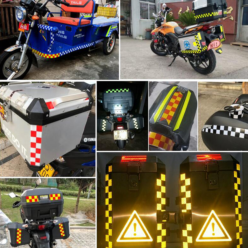Car Reflective Tape Decoration Stickers Car Warning Safety Reflection Tape Film Auto Reflector Sticker