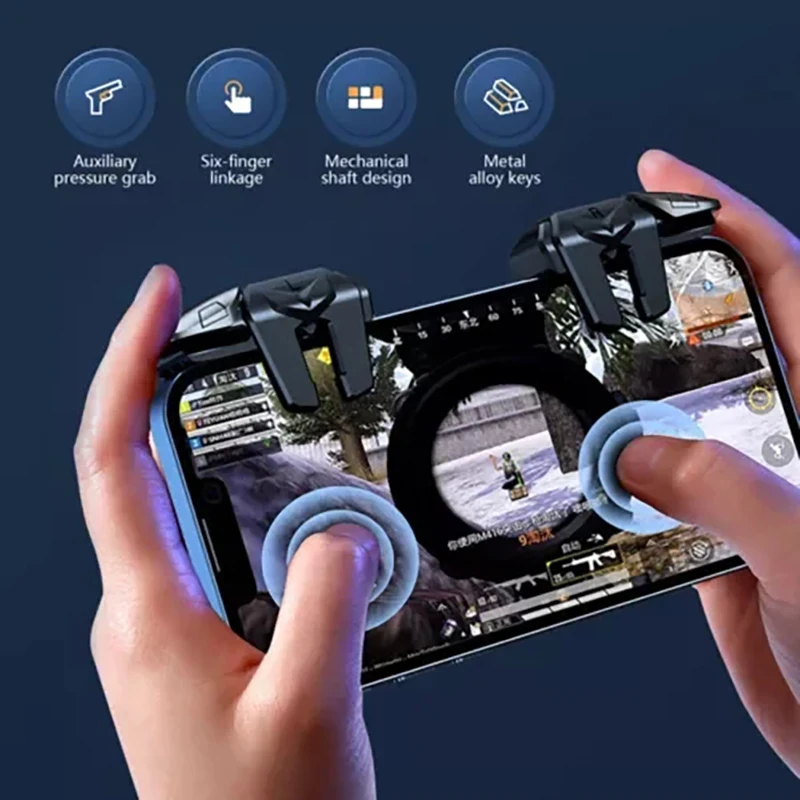 G21 6 指携帯電話ゲームトリガー PUBG 照準撮影 L1 R1 ABS キーボタン Android IOS ユニバーサルゲームパッドジョイスティック