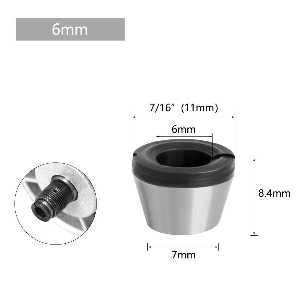 LAVIE 1PC 3Pcs Set Collet 6mm 6.35mm 8mm Collets Chuck Engraving Trimming Machine Electric Router Milling Cutter Accessories