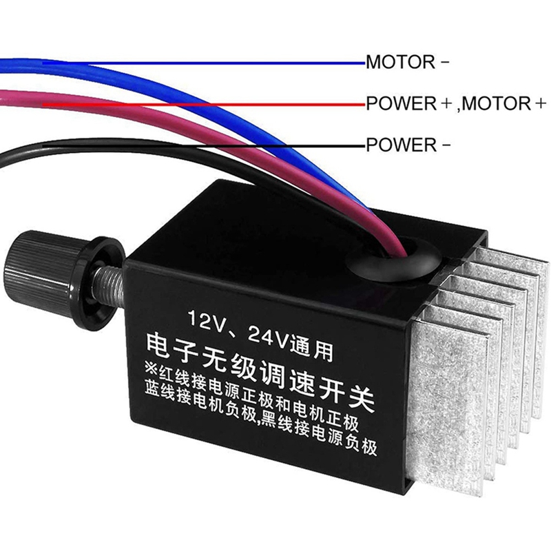 4Pc Motor Speed Regulator DC 12V/24V 10 A Motor Speed Controller Switch For Car Truck Fan Heater Control