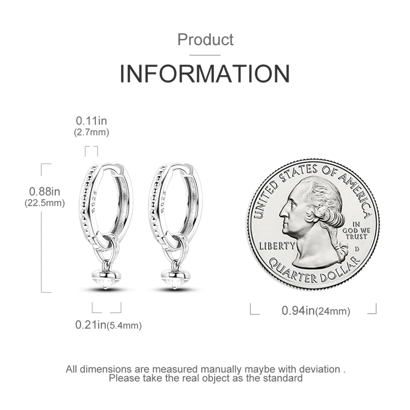 2024 nuovo argento Sterling S925 zircone rotondo cerchio personalità orecchini Anti-Lnset semplice gioielleria raffinata per le donne ragazze regali del partito