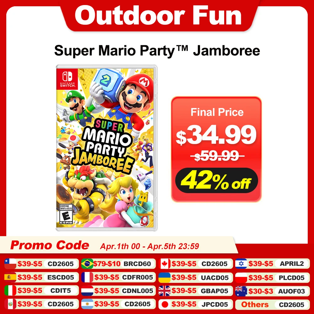 Super Mario Party Jamboree ofertas de juegos nintendo switch, juego de mesa de Super Mario Party para Nintendo Switch, tarjeta de juego física, género de fiesta, OLED, 100%