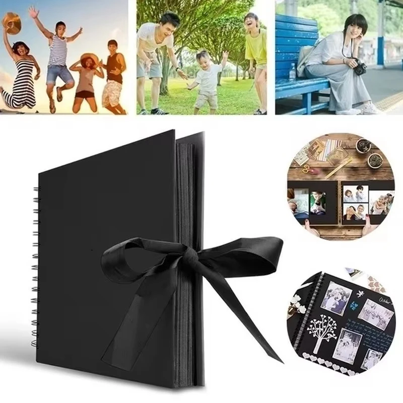 Scrapbook fatto a mano, album fai da te, album regalo di nozze da viaggio, album commemorativo, album di carte orizzontali, taccuino con fiocco