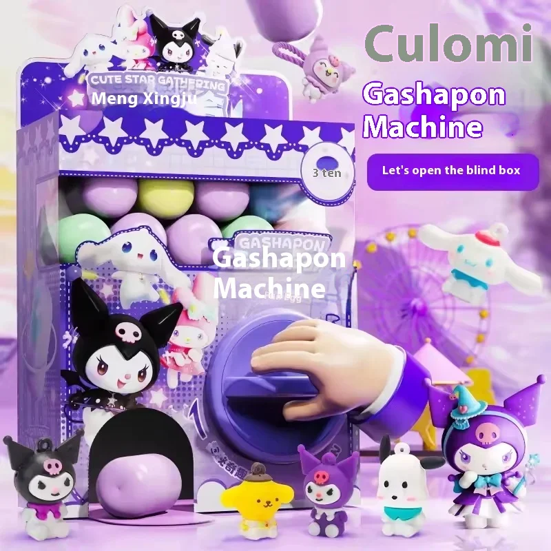 Sanrio Children Cartoon Melody Twisting Egg Machine Mini Doll Grabbing Doll Machine Diy Fun Egg Blind Box Toy Kid Surprise Gifts