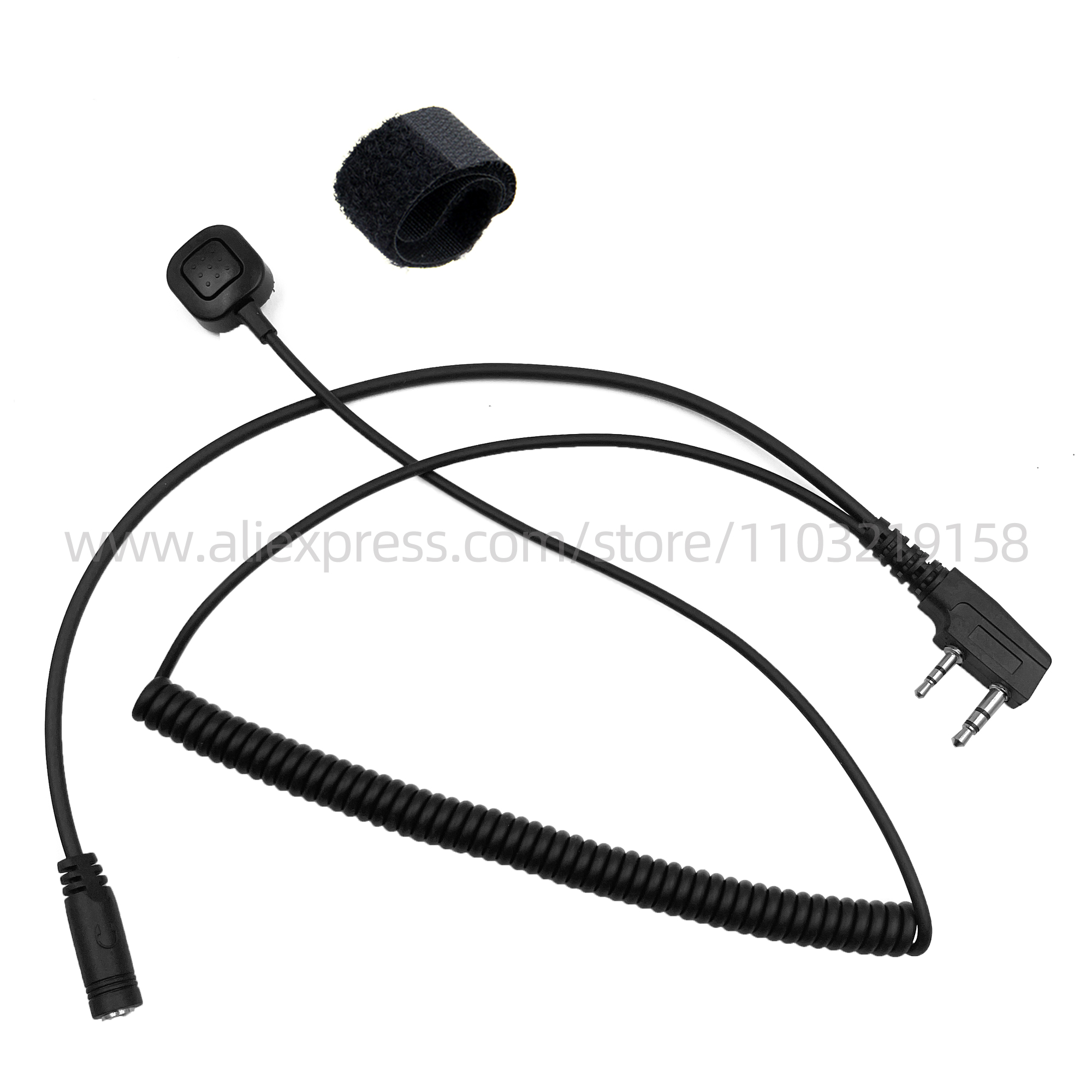 BAOFENG-Cable adaptador de auriculares para walkie-talkie, 2 pines, PTT a 3,5mm, Compatible con Radio bidireccional BAOFENG UV-5R BF-888S