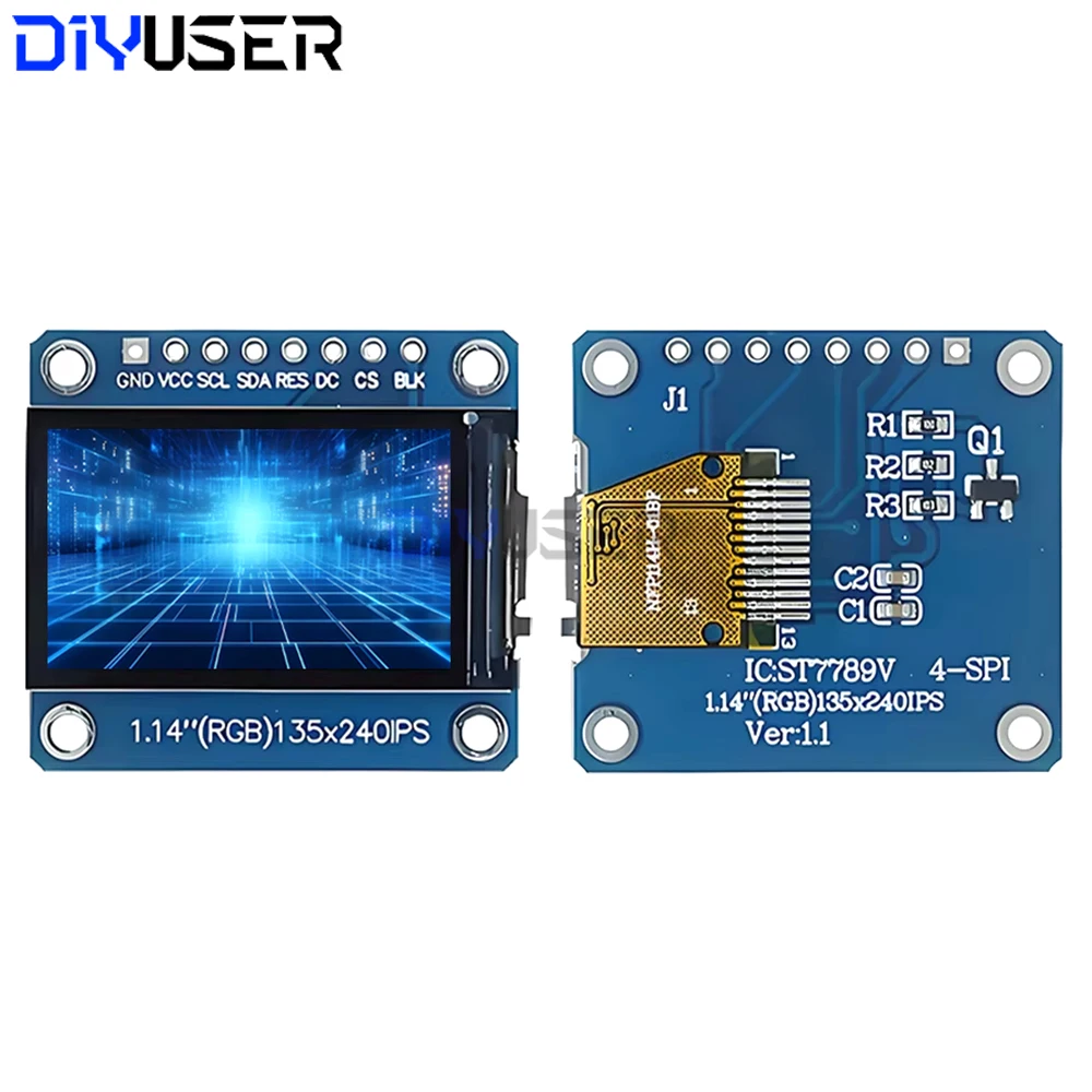 Módulo de pantalla LCD TFT IPS de 1,14 pulgadas, controlador SPI ST7789 de 135x240, pantalla LCD a Color de 65K para Arduino Raspberry Pi ESP32 STM32 DIY