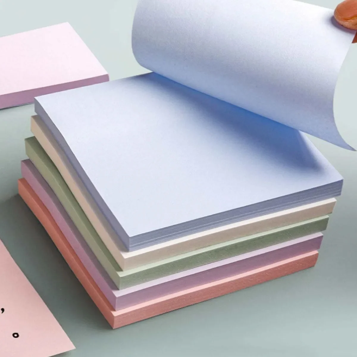 100 Sheets Full Stick Color Sticky Notes Pads Ins Style Memo Notepad Stationery for School Office Message Stickers Posted It
