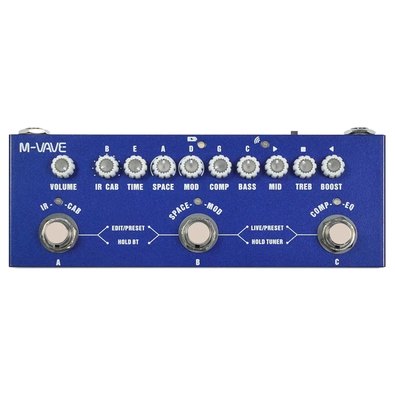 M-vave Cube BABY Pedal multiefectos para guitarra eléctrica/bajo/guitarra acústica 8 gabinetes IR simulación M-vave Pedal recargable
