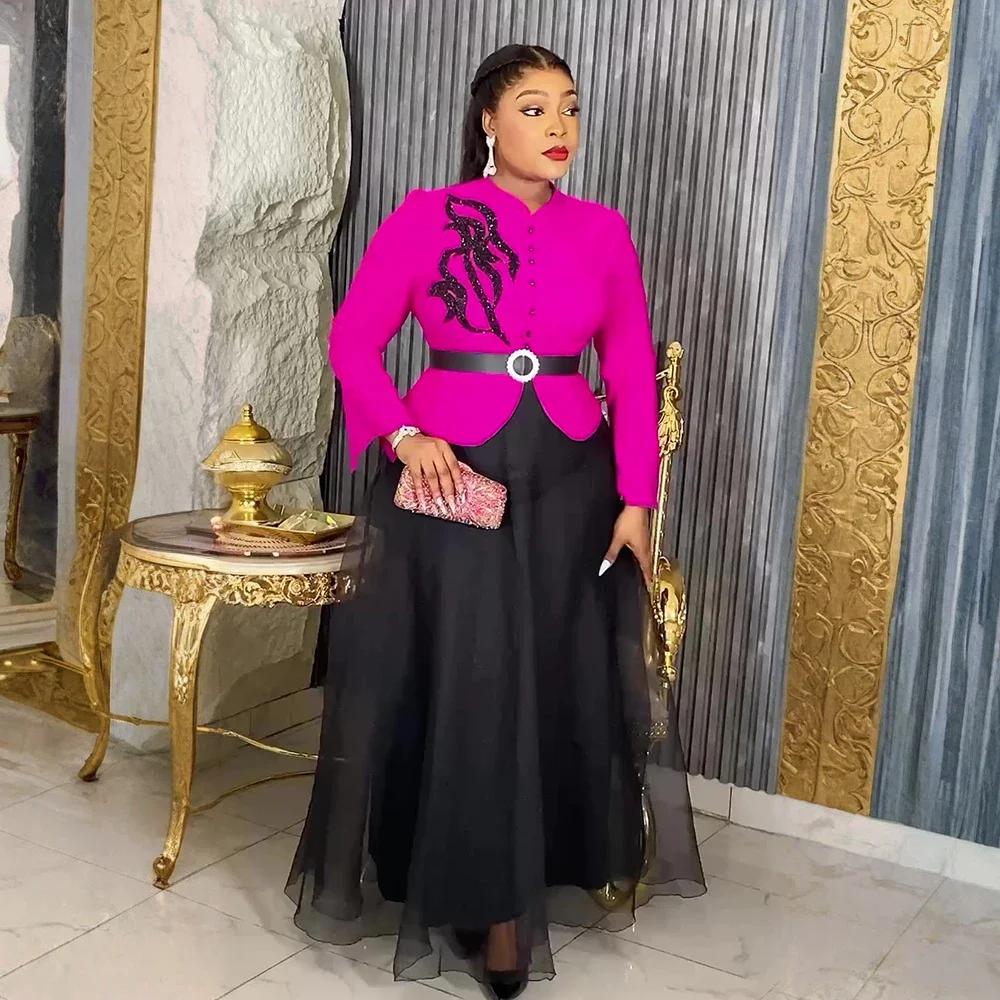 Sukienki afrykańskie plus size na imprezy dla kobiet 2025 Nowa moda Dashiki Ankara Suknia wieczorowa na wesele Elegancka muzułmańska sukienka maxi
