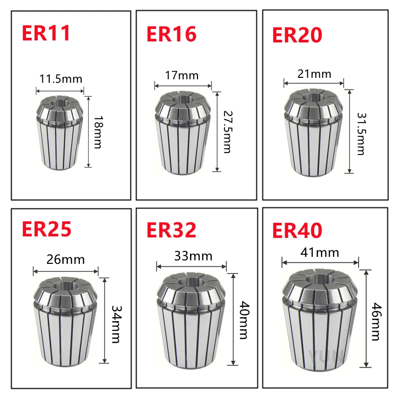 ER Collet 1/8 1/4 1/2 3.175mm 6.35mm 12.7mm High Precision 0.008mm CNC Milling Tool ER8 ER11 ER16 ER20 ER25 ER32