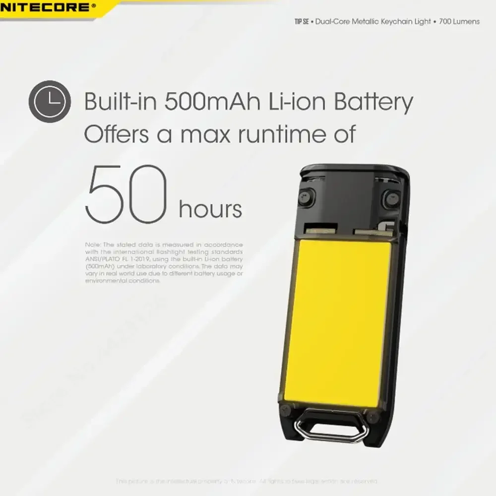 NITECORE Đầu SE Sạc Móc Khóa Ánh Sáng 700Lumens Dual-Core Gắn Trong 500MAh Pin Protable LED EDC đèn Pin